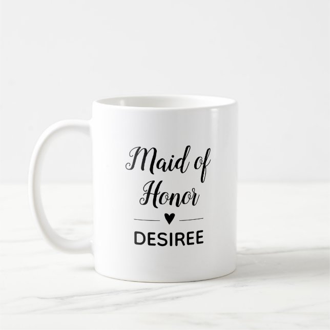 Niedliche Trauzeugin mit Name Brautparty Geschenk Kaffeetasse (Links)