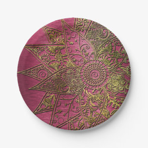 Niedliche trendige Blume handgezeichnetes Design Pappteller