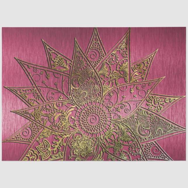 Niedliche trendige Blume handgezeichnetes Design Seidenpapier (Vorderseite)