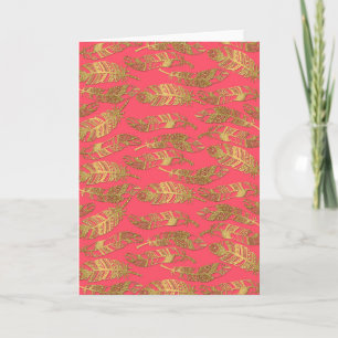 Niedliche trendige Imitate Gold Glitzer Stammesfed Karte