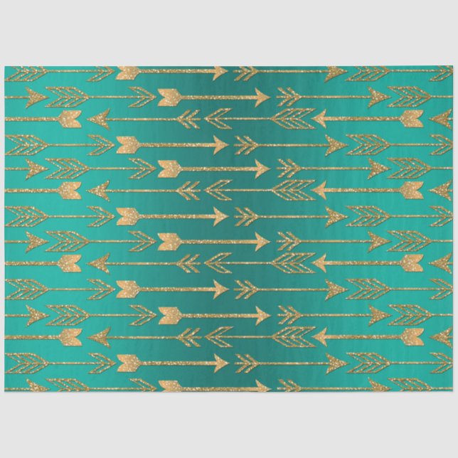 Niedliche trendige Imitate Gold Glitzer Stammespfe Seidenpapier (Vorderseite)