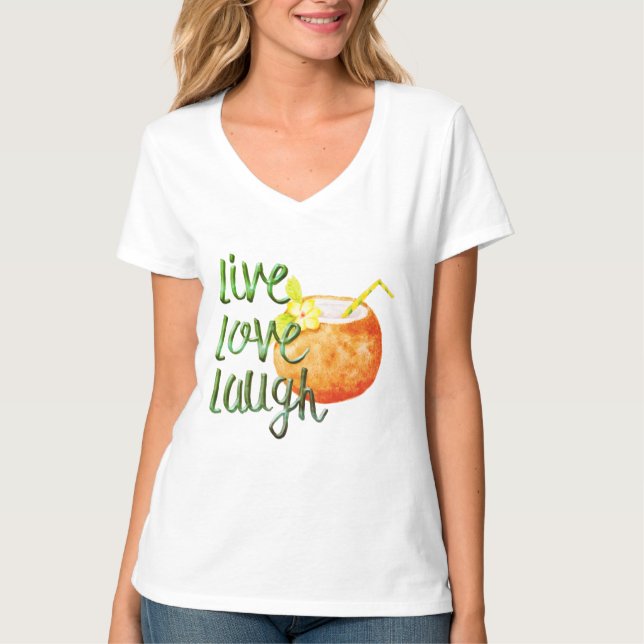 Niedliche trendige Live-Liebe lachen Strandurlaub  T-Shirt (Vorderseite)