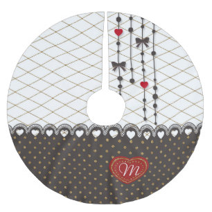 Niedliche trendige Spitzen-Imitate Gold Glitzer St Polyester Weihnachtsbaumdecke