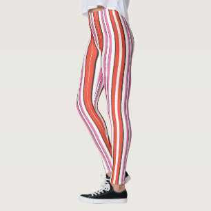 Niedliche trendige vertikale Streifen l Pink und o Leggings