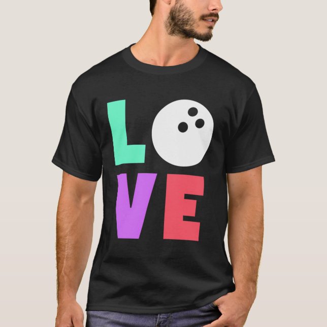 Niedliche trendy Liebe Bowling Frauen oder Mädchen T-Shirt (Vorderseite)