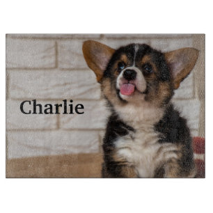 Niedliche Tri color Pembroke Welsh Corgi Welppy Do Schneidebrett