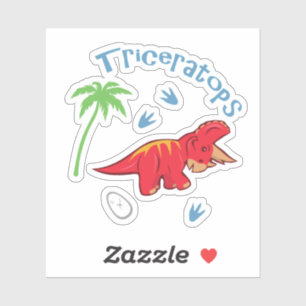 Niedliche Triceratops Aufkleber