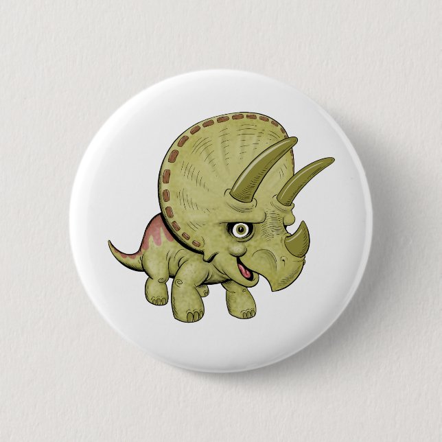 Niedliche Triceratops Button (Vorderseite)