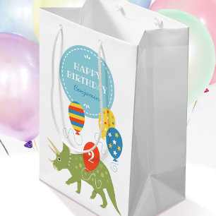 Niedliche Triceratops Dinosaurier Balloons Individ Mittlere Geschenktüte