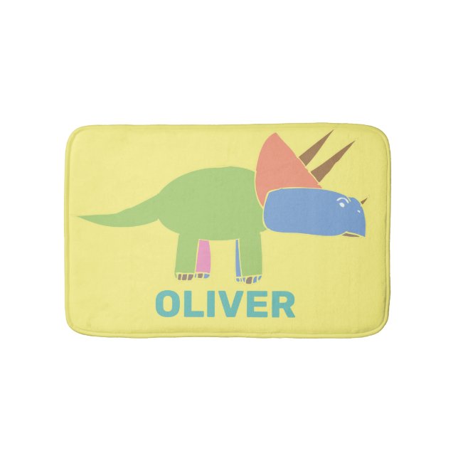 Niedliche Triceratops Dinosaurier für Kinder Badematte (Vorderseite)