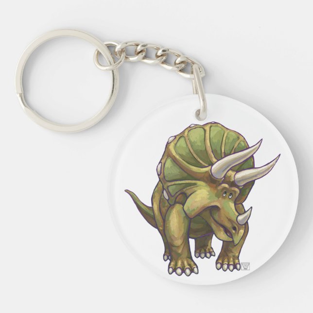 Niedliche Triceratops Leiter und Schwanz Schlüsselanhänger (Vorderseite)