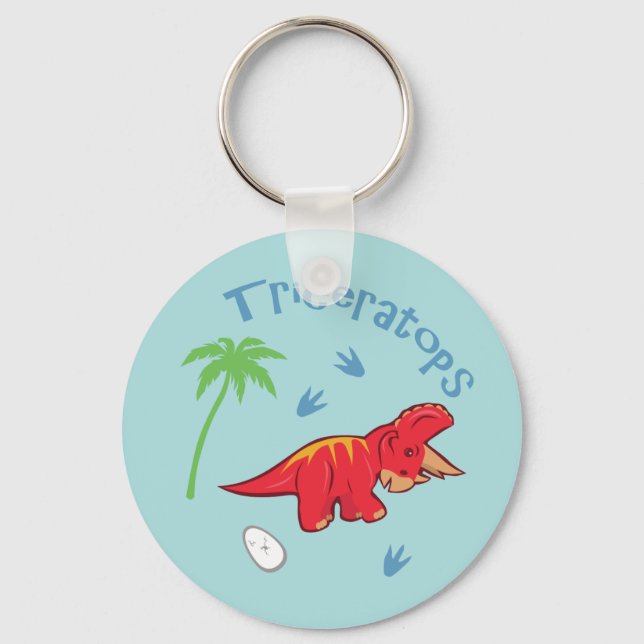 Niedliche Triceratops Schlüsselanhänger (Vorderseite)