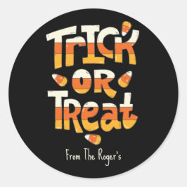 Niedliche Trick- oder Treatenhäuser Runder Aufkleber