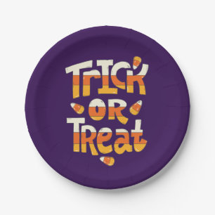 Niedliche Trick- oder Treatingpapier-Teller Pappteller