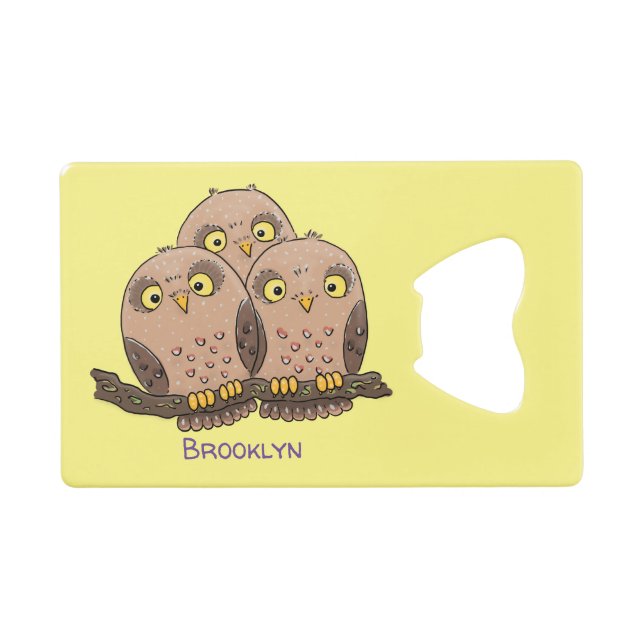 Niedliche Trio-Cartoon-Abbildung Geldbeutel Flaschenöffner (Vorderseite (Horizontal))