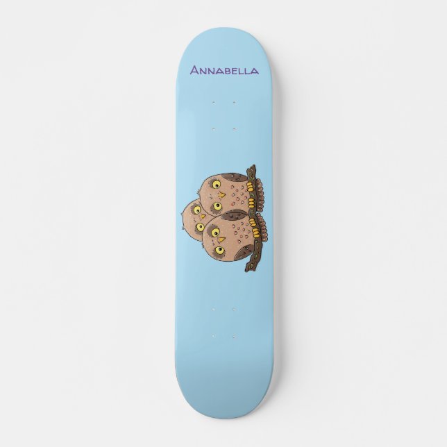 Niedliche Trio-Cartoon-Abbildung Skateboard (Vorne)