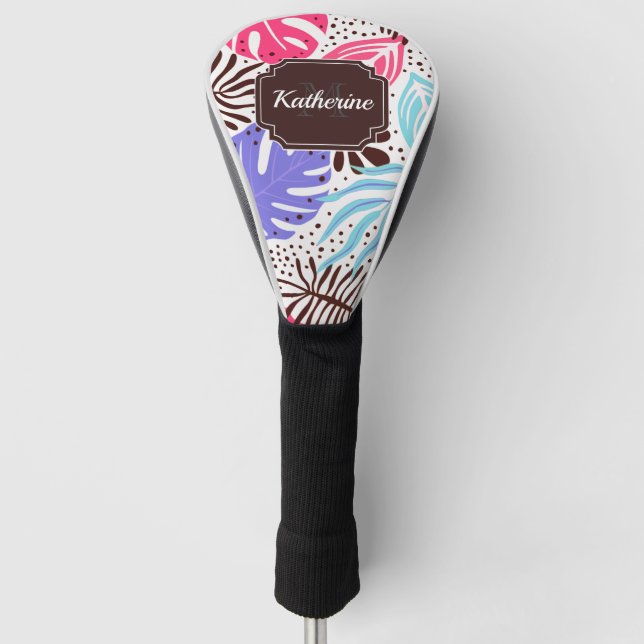 Niedliche tropische Blätter Golf Headcover (Vorderseite)