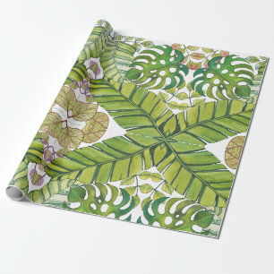 Niedliche tropische Blätter in Aquarellen Geschenkpapier