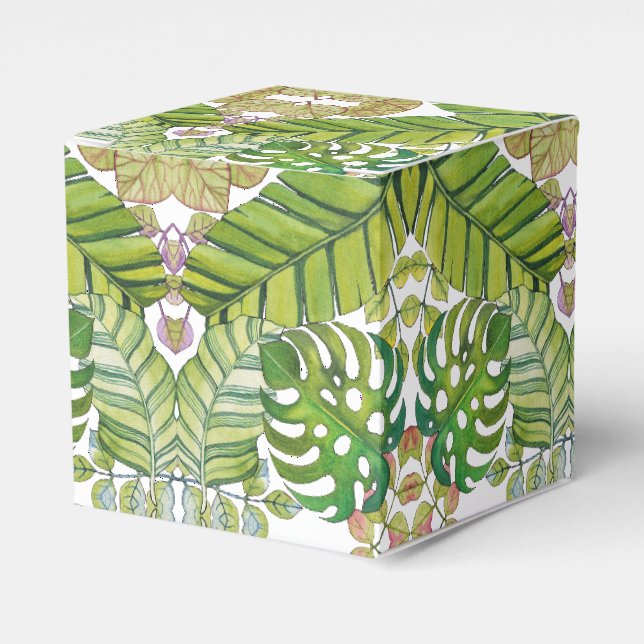 Niedliche tropische Blätter in Aquarellen Geschenkschachtel (Vorderseite)