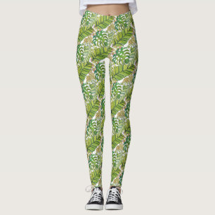 Niedliche tropische Blätter in Aquarellen Leggings