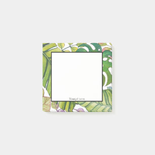 Niedliche tropische Blätter in Aquarellen Post-it Klebezettel
