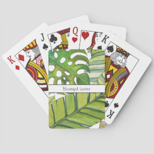 Niedliche tropische Blätter in Aquarellen Spielkarten