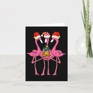 Niedliche tropische Flamingos und Ananas Weihnacht Karte