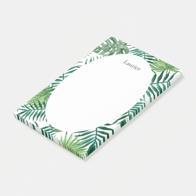 Niedliche tropische Palm-Blätter Post-it Klebezettel (angewinkelt)