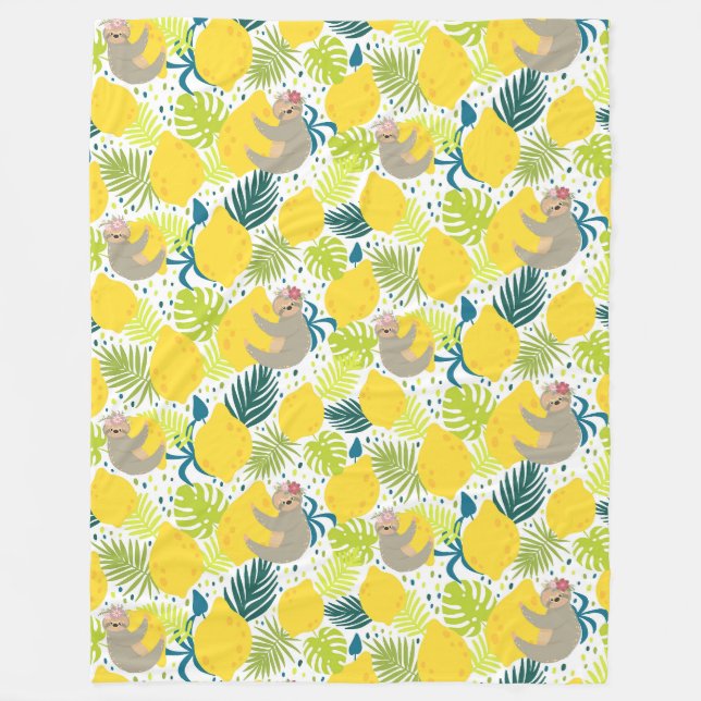 Niedliche tropische Slots Fleece Blanket (Vorderseite)