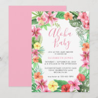 Niedliche tropische Sommerpink-Aloha-Babydusche