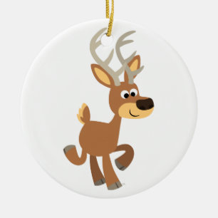 Niedliche Trotting Cartoon-Rotwild-Verzierung Keramik Ornament