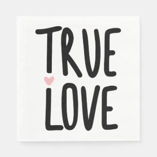 Niedliche True Love Wedding Brautparty Verlobung Serviette