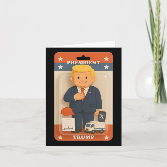 Niedliche Trump-Aktion Abbildung Trend Shirt Karte (Vorderseite)