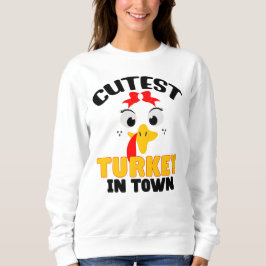 Niedliche Truthühner in der Stadt, Erntedank Fraue Sweatshirt