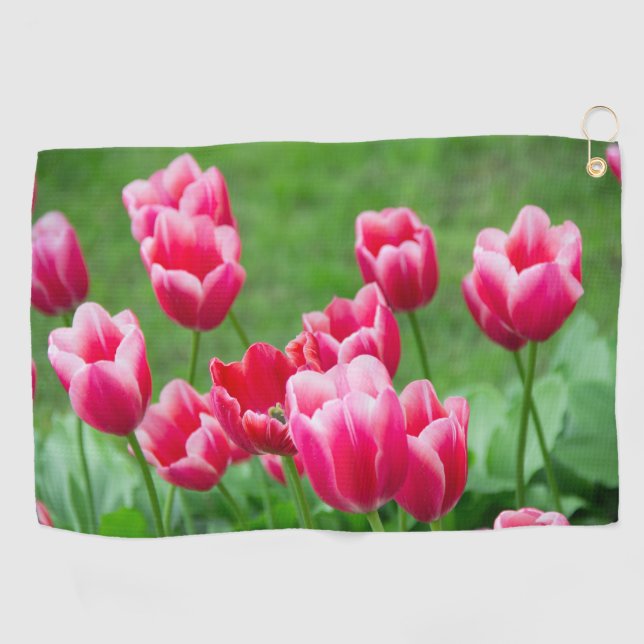 Niedliche Tulips im Garten Golfhandtuch (Horizontal)
