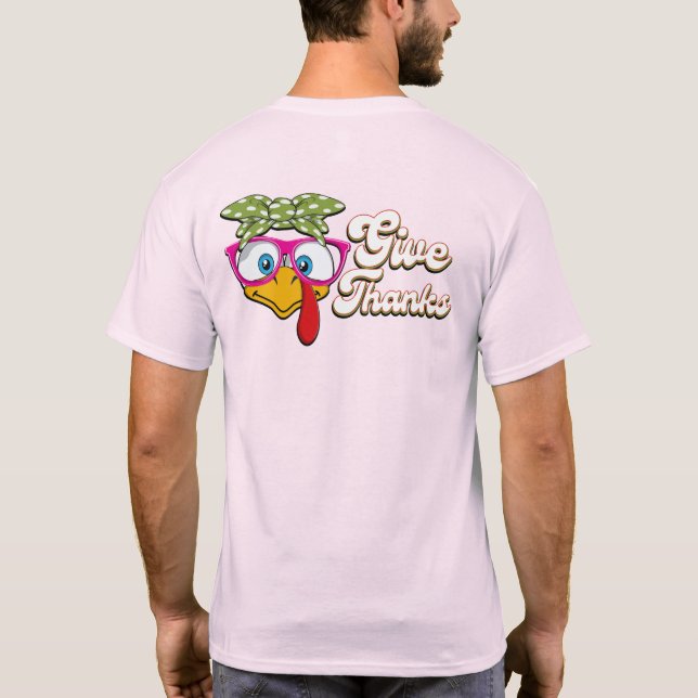 Niedliche Türkei Dank an Thanksgiving Holiday T-Shirt (Rückseite)