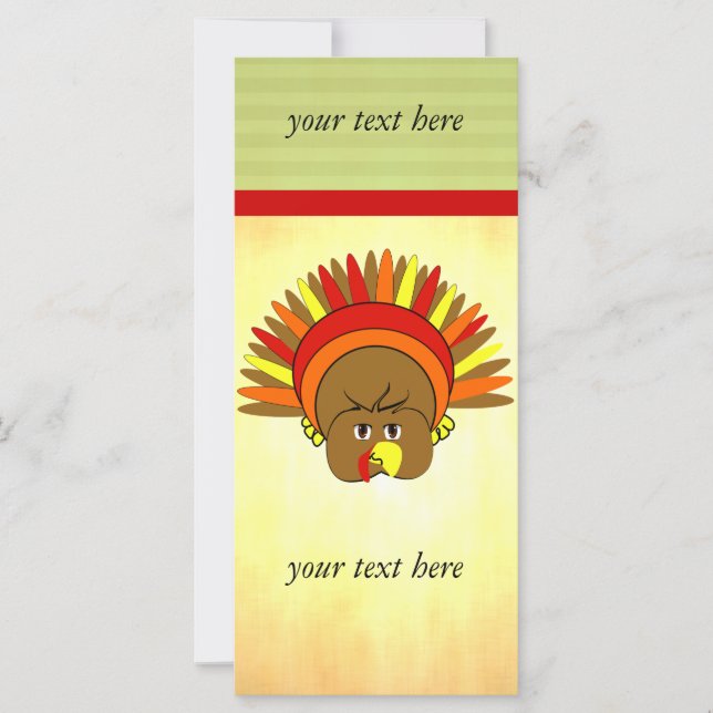 Niedliche Türkei Erntedank Rack Card (Vorderseite)