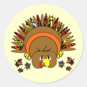 Niedliche Türkei Erntedank Stickers