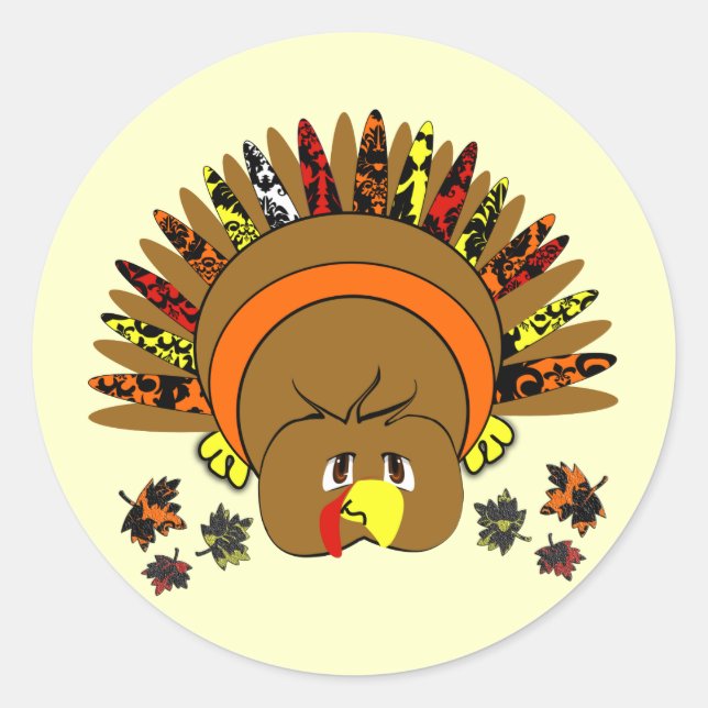 Niedliche Türkei Erntedank Stickers (Vorderseite)