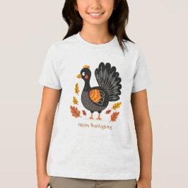 Niedliche Türkei glücklich Ernst Thanksgiving T -  Tri-Blend Shirt