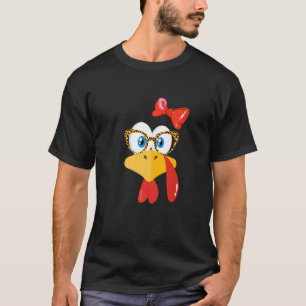 Niedliche Türkei mit Leopard Druckbrille für Fraue T-Shirt