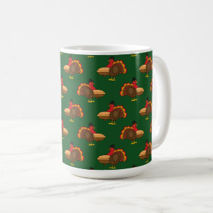 Niedliche Türkei mit Pumpkin Pie Erntedank Kaffeetasse