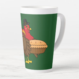 Niedliche Türkei mit Pumpkin Pie Erntedank Milchtasse