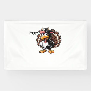 Niedliche Türkei Moo Fake Kuh Kopf Funny Fall Than Banner