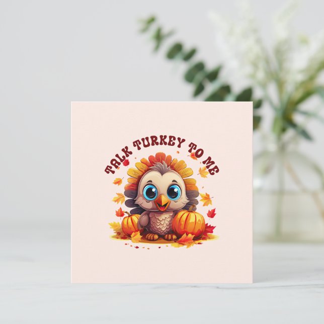 Niedliche Türkei und Herbstblätter (Stehend Vorderseite)