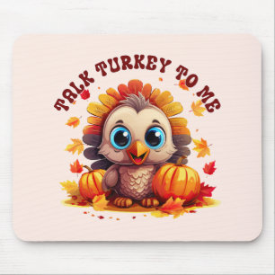 Niedliche Türkei und Herbstblätter Mousepad