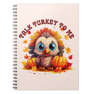 Niedliche Türkei und Herbstblätter Notizblock
