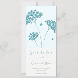 Niedliche türkisfarbene Blume Save the Date Einladung