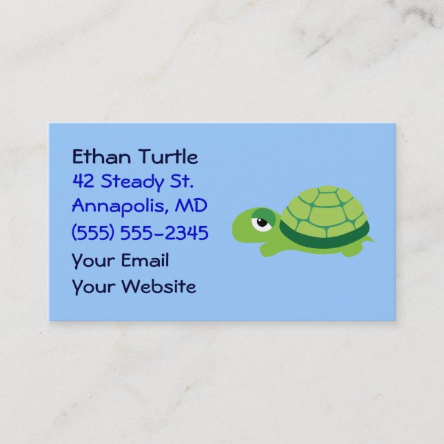 Niedliche Turtle Business Cards Visitenkarte (Vorderseite)