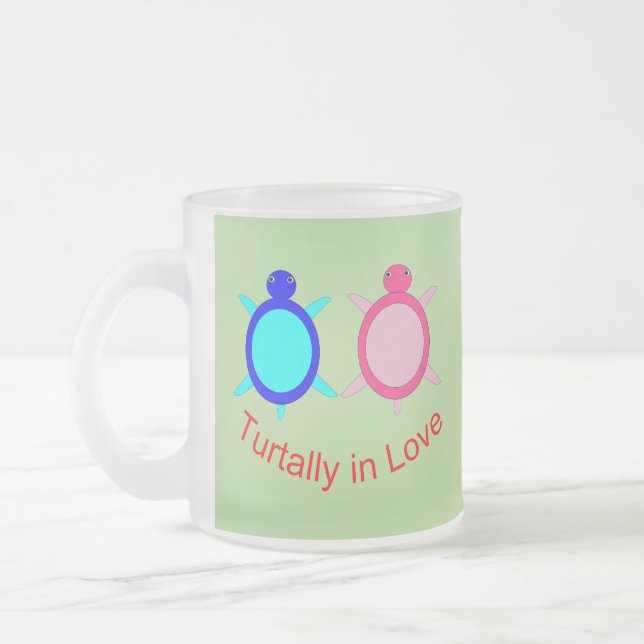 Niedliche Turtle-Tasse Mattglastasse (Links)